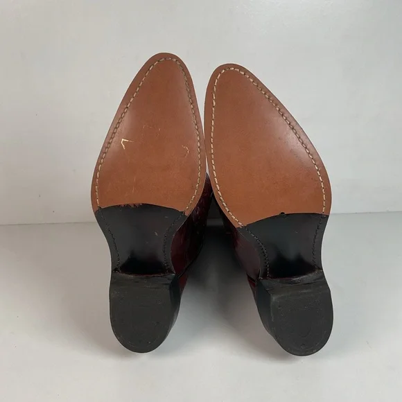 Vintage Texas Cranberry Floral Cowgirl Boots | USA Made | Patent | Women’s 7 M - Picture 2 of 16